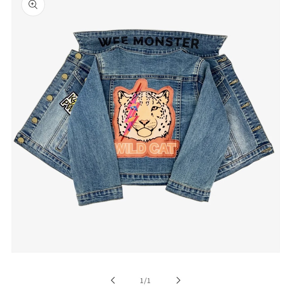 WEE MONSTER
Wild Cat Denim Jacket - Unisex for Boys and Girls Sz 8